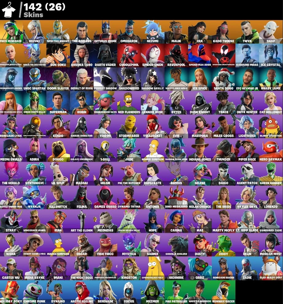 142 SKINS FULL ACCESS | 26 SHOP SKINS + SWEATY AF (PARENTAL CONTROL CODE INCLUDED)
